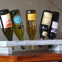 Rustic Distressed Wood Wine Rack - Personalized 5-Bottle Display - thumbnail 3
