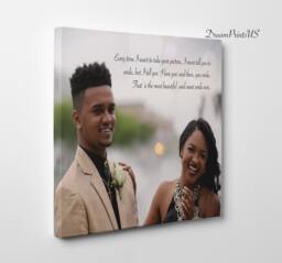 Picture On Canvas. Gift For Wife/Husband.personalized Canvas Picture With Word.wall Decor.art/Collectibles. Prom/Anniversary Gift - thumbnail 1