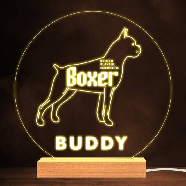 Boxer Dog Pet Silhouette Personality Warm Lamp Personalised Gift Night Light - Bedroom - image 1