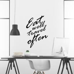 Eat Well Travel Often Inspirational Motivational Wall Decal Quote Art Inspired Focus Positive Home Room Decor Encouragement 26x17 Inches - thumbnail 2