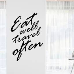 Eat Well Travel Often Inspirational Motivational Wall Decal Quote Art Inspired Focus Positive Home Room Decor Encouragement 26x17 Inches - thumbnail 1