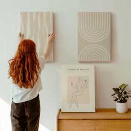 Canvas Art Set Of 3 - Patterns Delicate Boho Decorations, Beige Wall Large, Abstract Decor - thumbnail 1