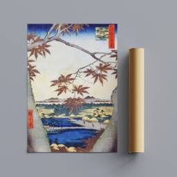 Hiroshige Maple Leaves Print - Japanese Art, Framed Canvas Or Poster - thumbnail 3