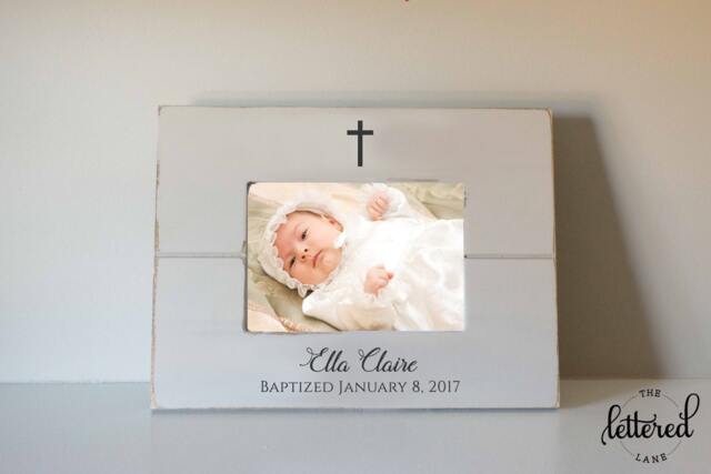 Baptism Picture Frame, Godmother Godfather Godparents Gift, Christening Present - image 1