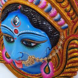 Large Rare Goddess Kali Maa/Mata - Durga Wall Hanging Face , Large Nose Ring - thumbnail 3