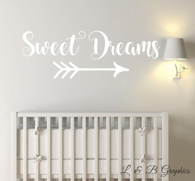Sweet Dreams With Arrow-Vinyl Wall Decal-Nursery Decor - Boy Girl Baby- Bedroom Decor- Home - image 1