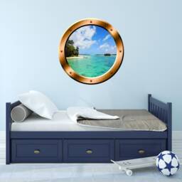 Peel & Stick, Beach Wall Decal, Ocean Surf Art, Bronze Portal Art Home Decor Bp22 - thumbnail 1
