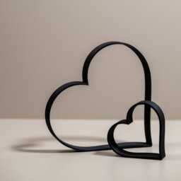 Freestanding Heart Ornaments Outline Set Love Home Decor, Shelf Or Media Wall Display Items - thumbnail 1