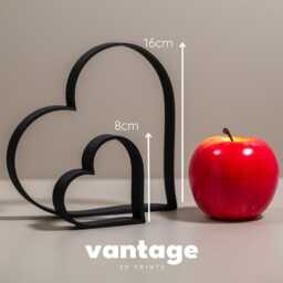 Freestanding Heart Ornaments Outline Set Love Home Decor, Shelf Or Media Wall Display Items - thumbnail 3