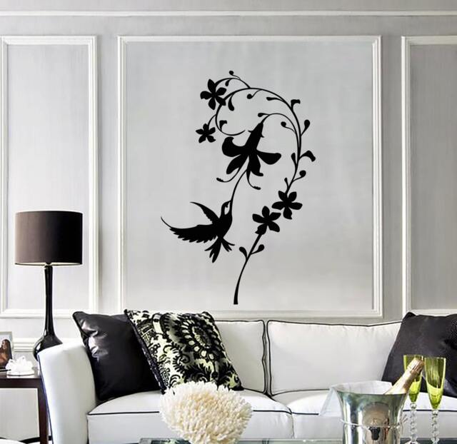 Wall Vinyl Decal Flower & Birds Romantic Decor For Bedroom 2023Di - image 1