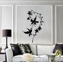 Wall Vinyl Decal Flower & Birds Romantic Decor For Bedroom 2023Di - thumbnail 1