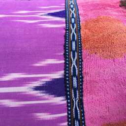 Velvet Ikat Patchwork Cushions - Set Of 2 Silk Lilac Pink Gift Pillows Covers - thumbnail 2