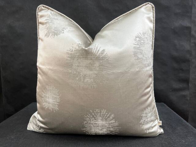 Luxury Designer Contemporary Soft Taupe Satin Cushions Pillow Thow Cover - image 1