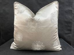 Luxury Designer Contemporary Soft Taupe Satin Cushions Pillow Thow Cover - thumbnail 1