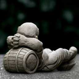 Relaxing Farmer With Cider Statue Concrete Man Sculpture Outdoor Person Ornament Front Door Decoration Handmade Lover Gift Lawn Decor - thumbnail 4