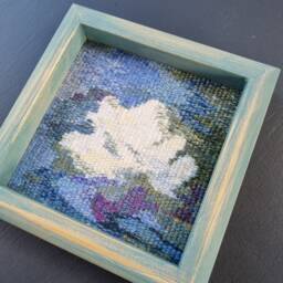 Handwoven Water Lilies Tapestry Framed Floral Wall Art - thumbnail 2