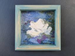 Handwoven Water Lilies Tapestry Framed Floral Wall Art