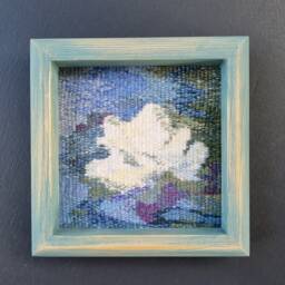 Handwoven Water Lilies Tapestry Framed Floral Wall Art - thumbnail 4