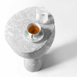 Concrete Pedestal Side Table, Sculptural Brutalist Accent Handmade Modern Minimalist Furniture - thumbnail 3