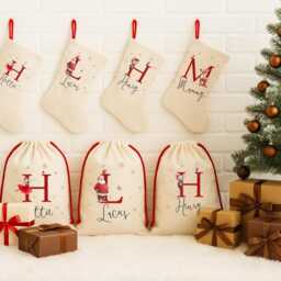 Personalised Christmas Stockings & Santa Sacks - Custom Name Xmas Stockings, Family Matching Gift Bags, Holiday Fireplace Decor - thumbnail 3