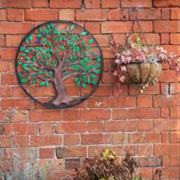 Colorful Tree Of Life Wall Art With Birds - Bronze Finish - 60cm - thumbnail 4