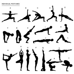 Yoga Posture Silhouettes - Small - Wall Decal Custom Vinyl Art Stickers - thumbnail 3