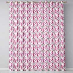Pink Watercolor Blossom Floral Seamless Pattern Soft Romantic Design Readymade Eyelet Ring Top Thermal 100% Blackout Curtains - thumbnail 2