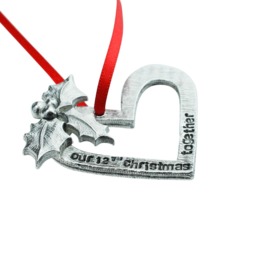 12Th Anniversary Christmas Tree Ornament - Reads Our Together - thumbnail 2