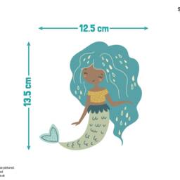 Mermaid Wall Sticker Pack, Mustard & Blue Decals, Stickers For Walls, Themed Room, Underwater - thumbnail 2