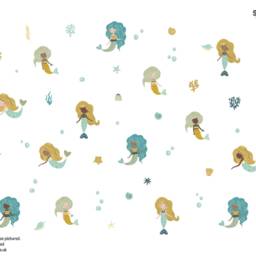 Mermaid Wall Sticker Pack, Mustard & Blue Decals, Stickers For Walls, Themed Room, Underwater - thumbnail 3