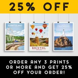 Bristol Print - Travel Poster Featuring Clifton Bridge & Hot Air Balloons Balloon Fiesta - thumbnail 2