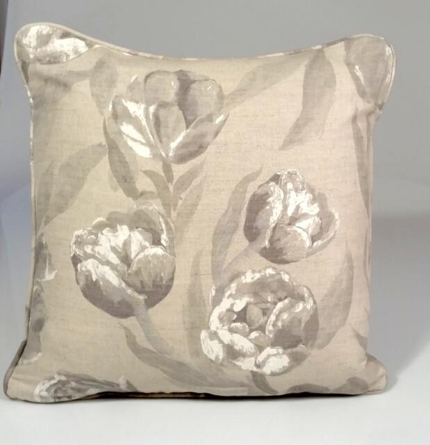Designers Guild Tulip Pillow Cover, Beige Linen Blend, Floral Accent - image 1