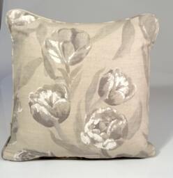 Designers Guild Tulip Pillow Cover, Beige Linen Blend, Floral Accent - thumbnail 1