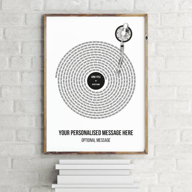 Custom Vinyl Lyrics Poster, Personalized Typography Print, Album Cover, Spotify, Wall Art Decor, Music Art, Anniversary Wedding Gift Present - image 1