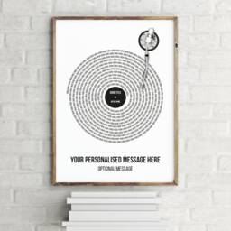 Custom Vinyl Lyrics Poster, Personalized Typography Print, Album Cover, Spotify, Wall Art Decor, Music Art, Anniversary Wedding Gift Present - thumbnail 1