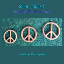 Peace Sign Wood Carved Symbol Movement Hippy Art Wooden Wall Hanging Home Decor - thumbnail 2
