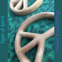 Peace Sign Wood Carved Symbol Movement Hippy Art Wooden Wall Hanging Home Decor - thumbnail 4