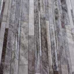 Cowhide Patchwork Rug Cream & Gray Tones - Handmade Leather - thumbnail 2