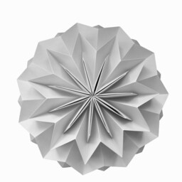 Origami Lampshade Poppy Red Paper Lamp, Modern Geometric Design - thumbnail 3