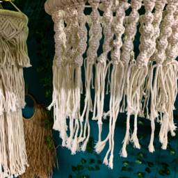 Macrame Tassel Hanging Lantern Lampshade Boho Chandelier - thumbnail 3