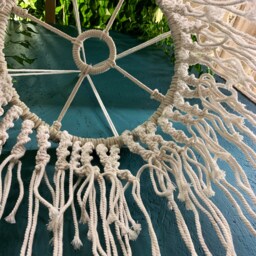 Macrame Tassel Hanging Lantern Lampshade Boho Chandelier - thumbnail 4