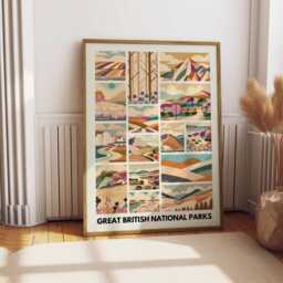 British National Parks Geometric Art Print UK Landscape Poster - thumbnail 1