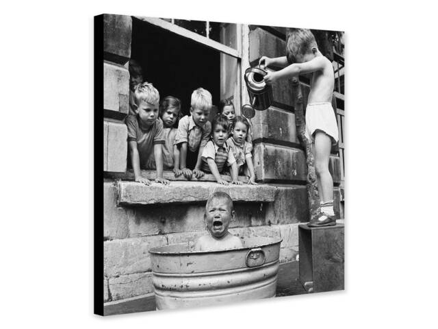Funny Bath Time Vintage Photo Print - Wrapped Canvas, Rolled Canvas Or - image 1