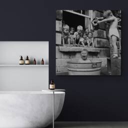 Funny Bath Time Vintage Photo Print - Wrapped Canvas, Rolled Canvas Or - thumbnail 2