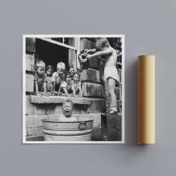 Funny Bath Time Vintage Photo Print - Wrapped Canvas, Rolled Canvas Or - thumbnail 3