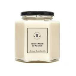Sloe Gin & Almond Soy Wax Strong Scented Natural Candle, Vegan Candles - thumbnail 1