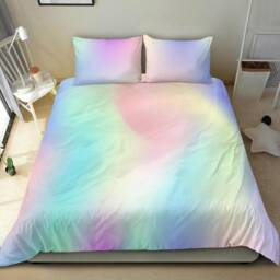 Creative Rainbow Bedding Set Cover, Turquoise, Blue, Red & Yellow Bed Fluid Artistic Bedding For A Colorful Bedroom Decor - thumbnail 2