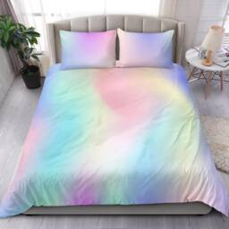 Creative Rainbow Bedding Set Cover, Turquoise, Blue, Red & Yellow Bed Fluid Artistic Bedding For A Colorful Bedroom Decor - thumbnail 1