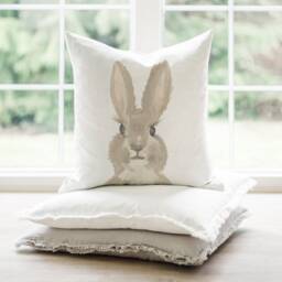 Watercolor Bunny Pillow Cover - Easter Rabbit Spring D??cor Gift Peter - thumbnail 1