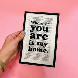 Jane Eyre - Romantic Quote New Home Gift Engagement Anniversary Gifts Wedding Housewarming Wherever You Are Is My - thumbnail 2